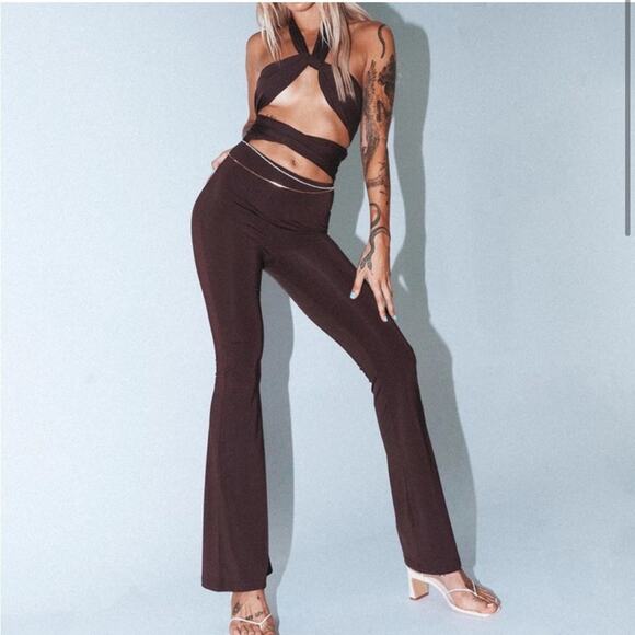 Princess Polly Pants - Copied - Princess Polly Amalia Jumpsuit Brown Size US 6